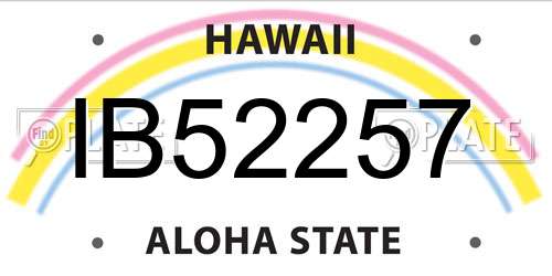 IB52257 Hawaii License Plate