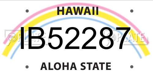 IB52287 Hawaii License Plate
