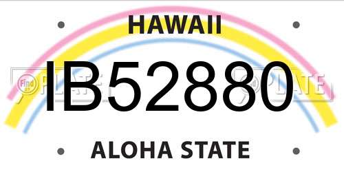 IB52880 Hawaii License Plate