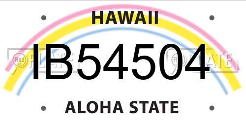 IB54504 Hawaii License Plate
