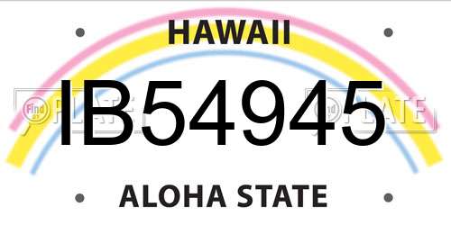 IB54945 Hawaii License Plate
