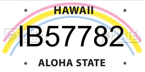 IB57782 Hawaii License Plate