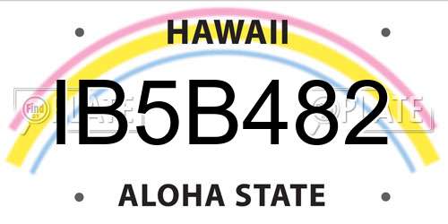 IB5B482 Hawaii License Plate
