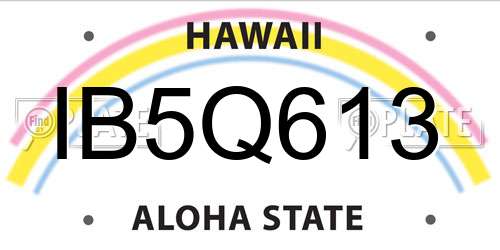 IB5Q613 Hawaii License Plate