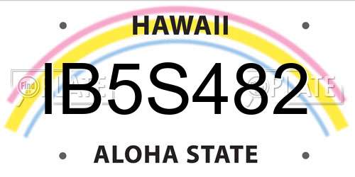 IB5S482 Hawaii License Plate