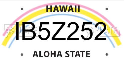 IB5Z252 Hawaii License Plate