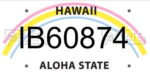 IB60874 Hawaii License Plate