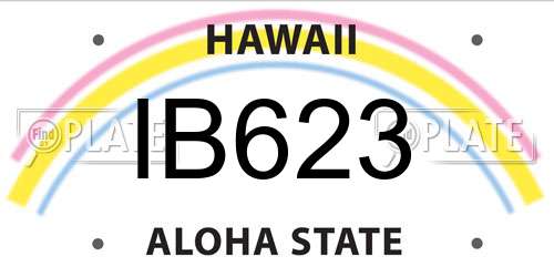 IB623 Hawaii License Plate