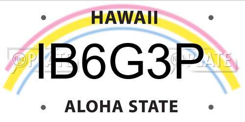 IB6G3P Hawaii License Plate