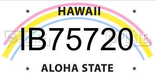 IB75720 Hawaii License Plate