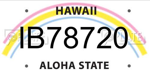 IB78720 Hawaii License Plate