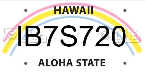 IB7S720 Hawaii License Plate