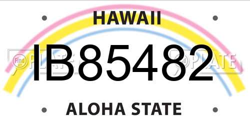 IB85482 Hawaii License Plate