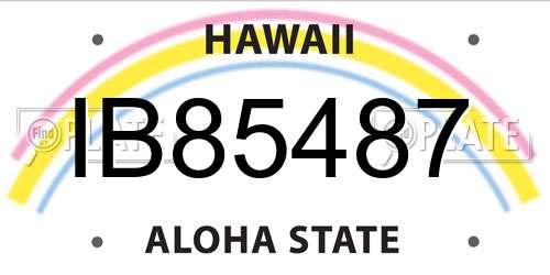IB85487 Hawaii License Plate