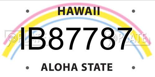 IB87787 Hawaii License Plate