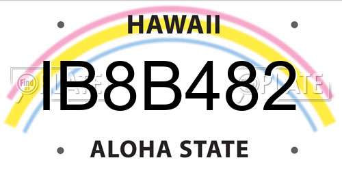 IB8B482 Hawaii License Plate