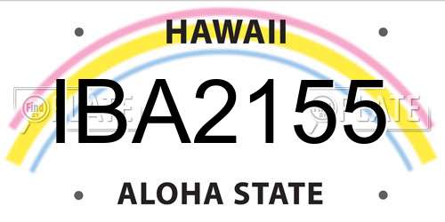 IBA2155 Hawaii License Plate