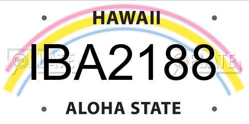 IBA2188 Hawaii License Plate