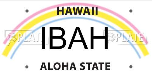 IBAH Hawaii License Plate