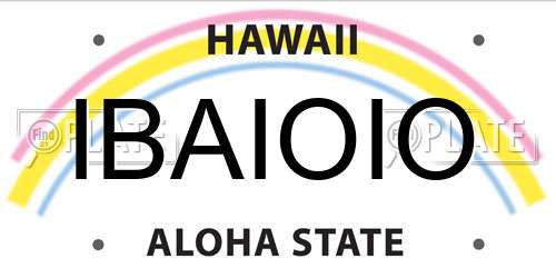 IBAIOIO Hawaii License Plate