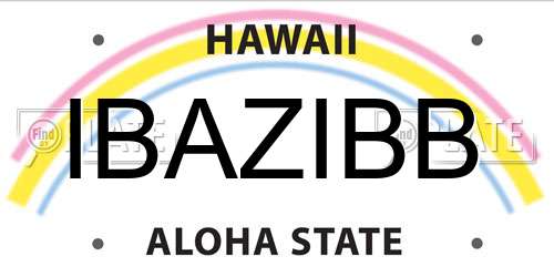 IBAZIBB Hawaii License Plate
