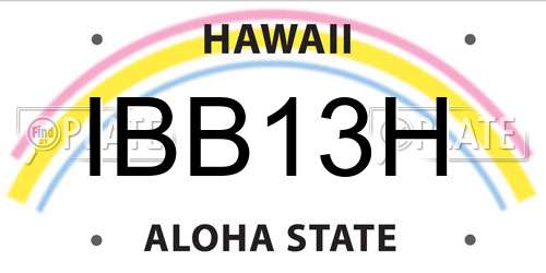 IBB13H Hawaii License Plate