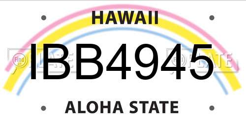 IBB4945 Hawaii License Plate