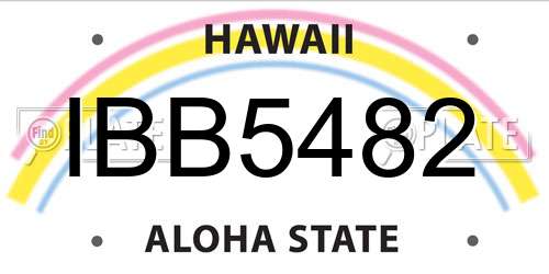 IBB5482 Hawaii License Plate