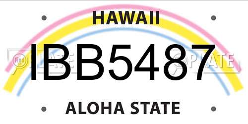 IBB5487 Hawaii License Plate
