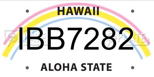 IBB7282 Hawaii License Plate