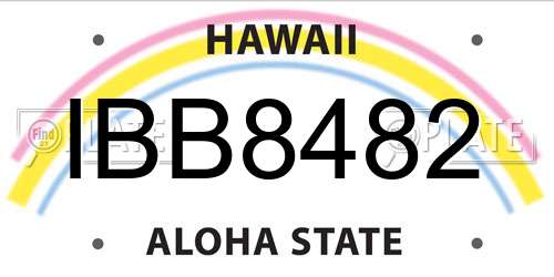 IBB8482 Hawaii License Plate
