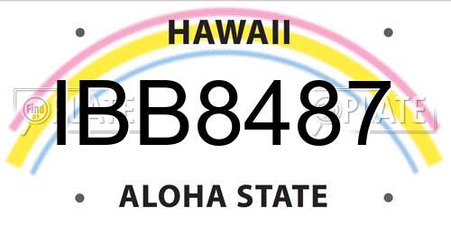 IBB8487 Hawaii License Plate