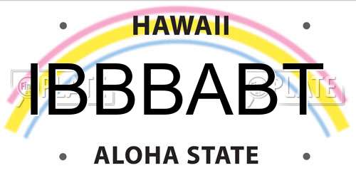 IBBBABT Hawaii License Plate