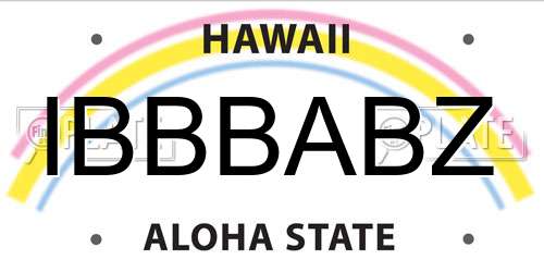 IBBBABZ Hawaii License Plate