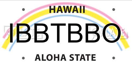 IBBTBBO Hawaii License Plate