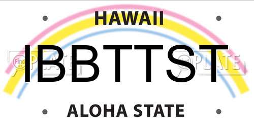 IBBTTST Hawaii License Plate