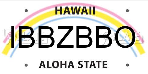 IBBZBBO Hawaii License Plate