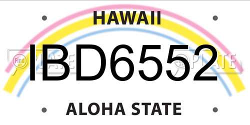 IBD6552 Hawaii License Plate
