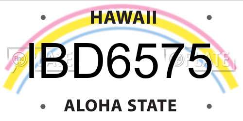 IBD6575 Hawaii License Plate