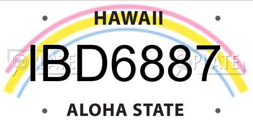 IBD6887 Hawaii License Plate