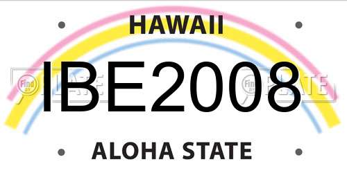 IBE2008 Hawaii License Plate