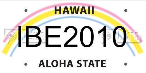 IBE2010 Hawaii License Plate