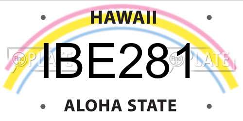 IBE281 Hawaii License Plate