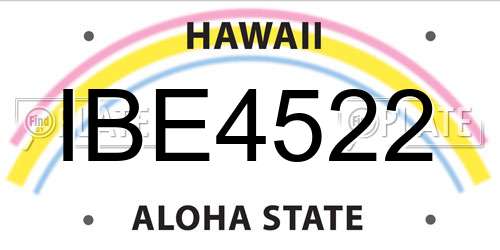 IBE4522 Hawaii License Plate
