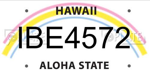 IBE4572 Hawaii License Plate