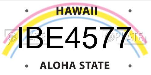 IBE4577 Hawaii License Plate