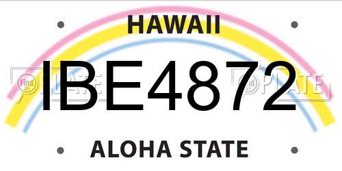 IBE4872 Hawaii License Plate