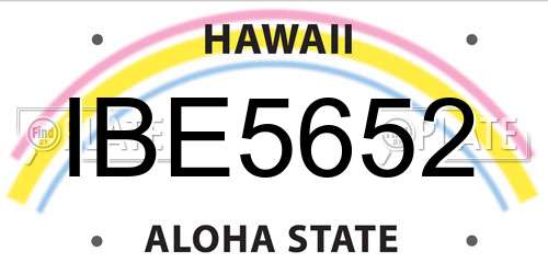 IBE5652 Hawaii License Plate