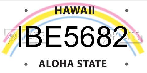 IBE5682 Hawaii License Plate