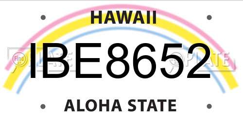 IBE8652 Hawaii License Plate